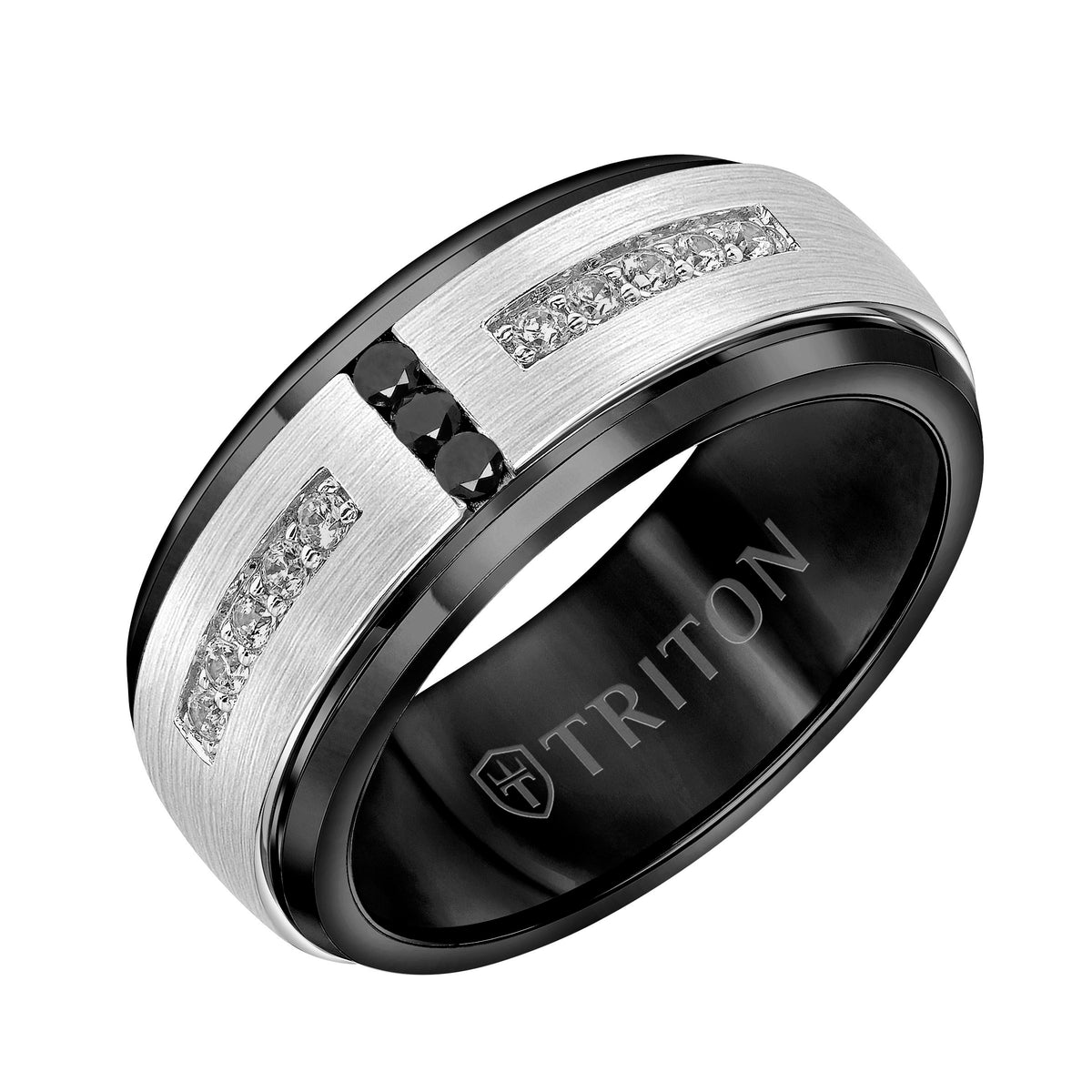 Low Dome Round Edge Stone Wedding Band