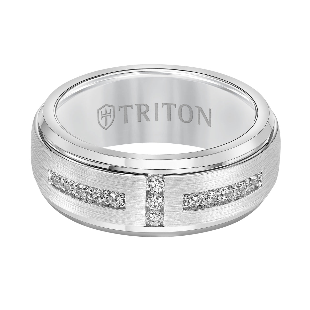 Dome Round Edge Stone Wedding Band
