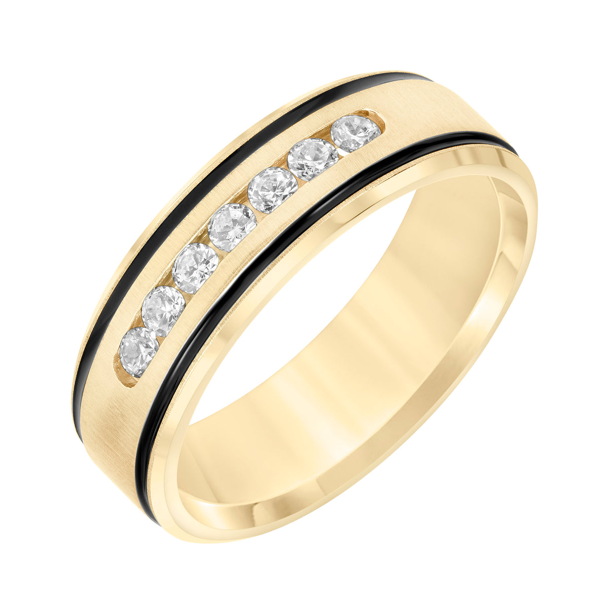 Flat Flat Edge Diamond Wedding Band