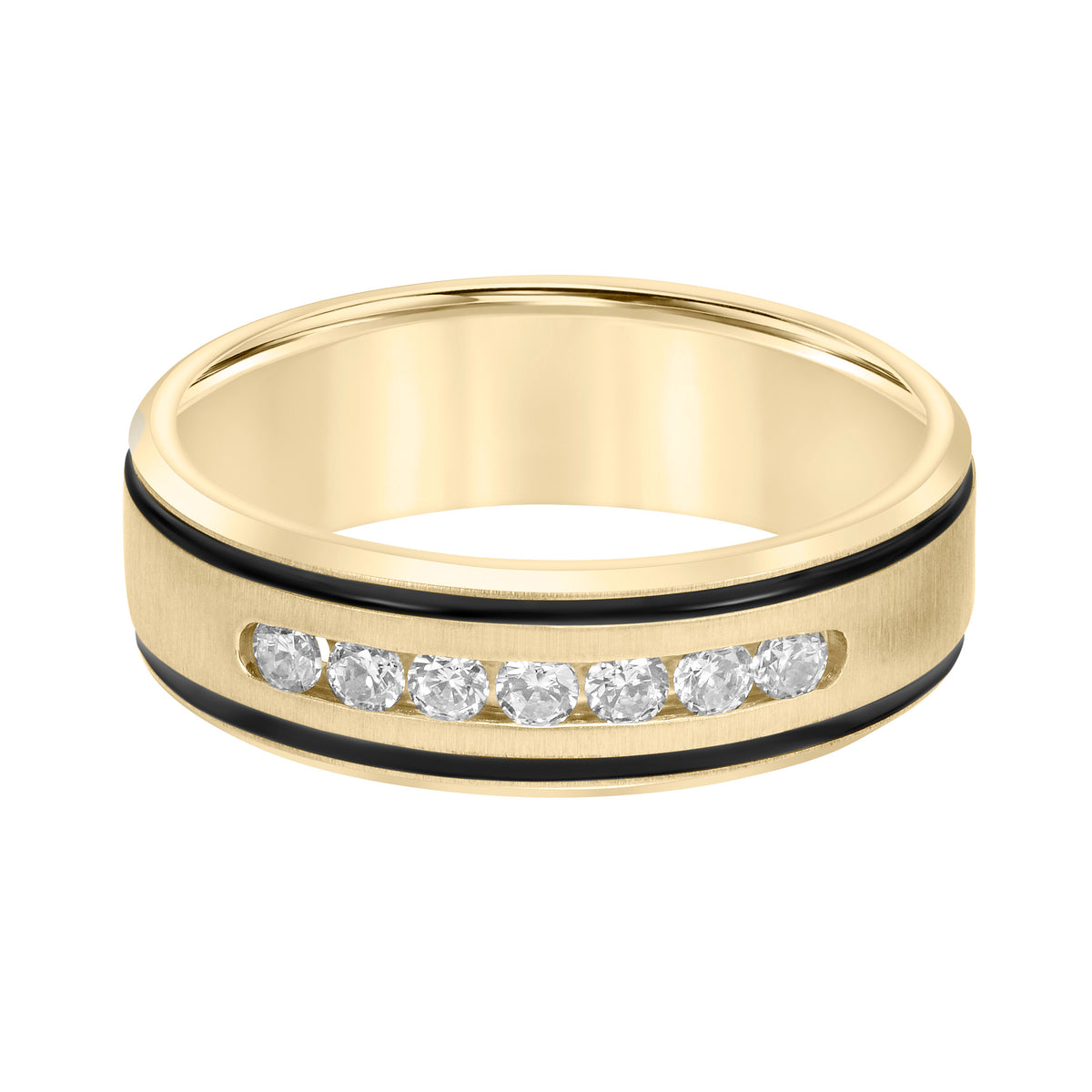 Flat Flat Edge Diamond Wedding Band