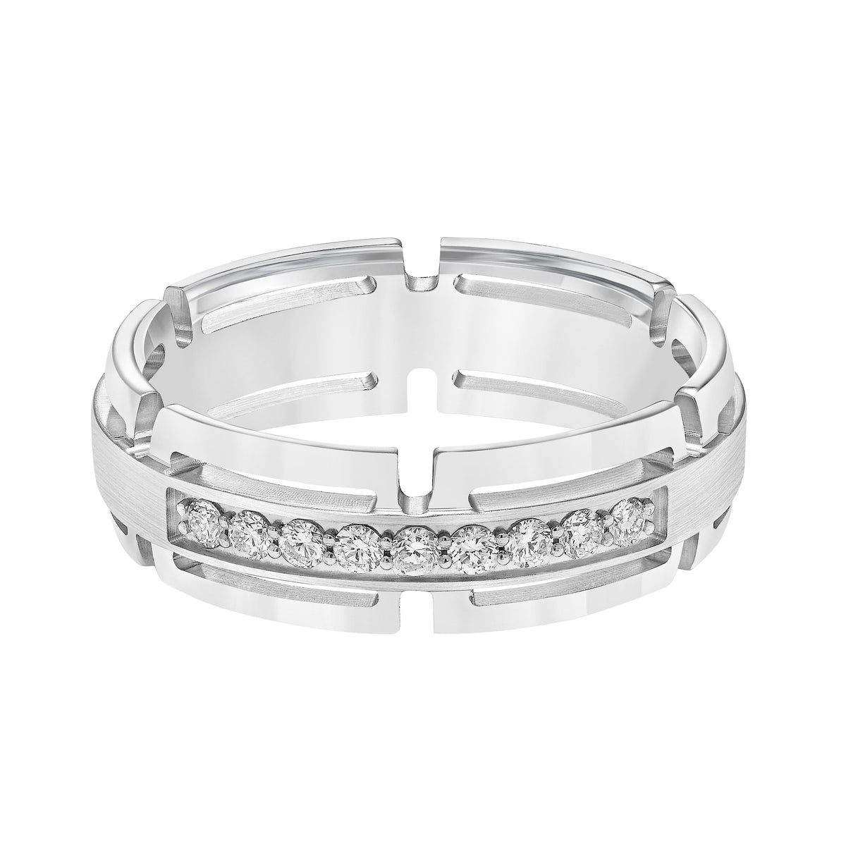 7MM Engraved Diamond Ring