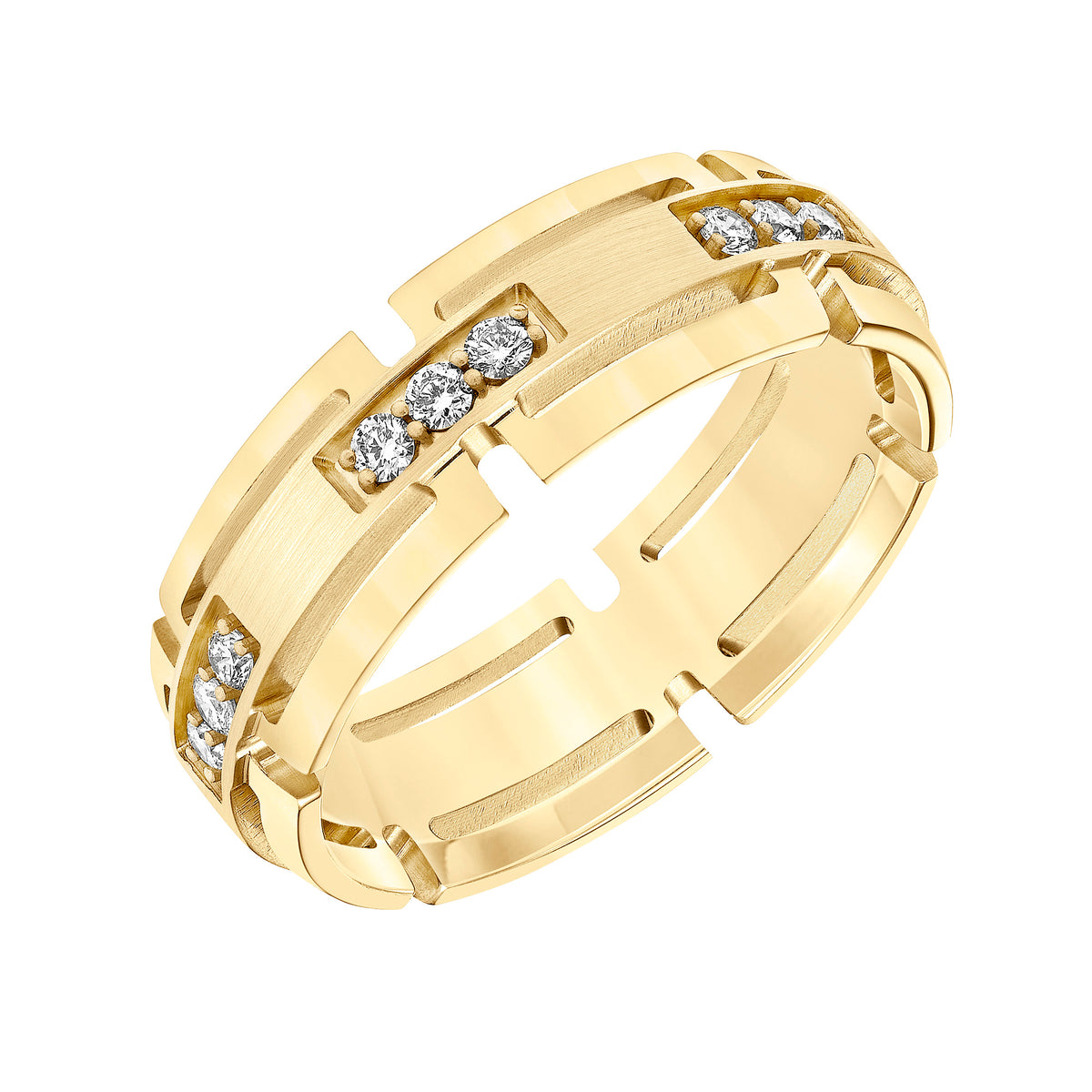 7MM Engraved Diamond Ring