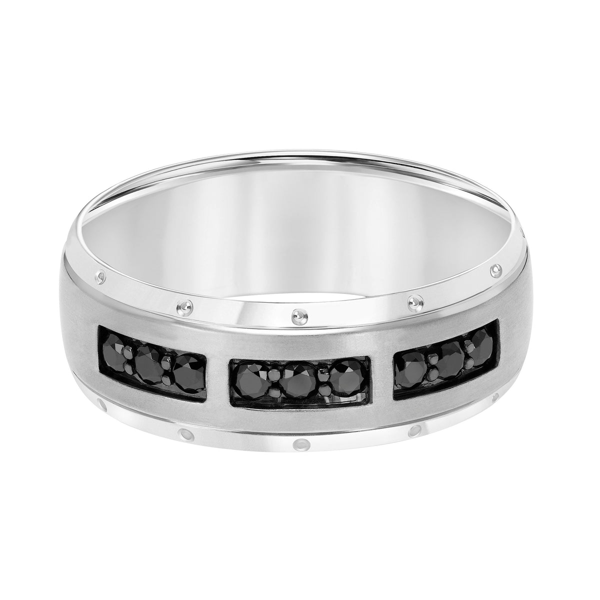 8MM Engraved Diamond Ring