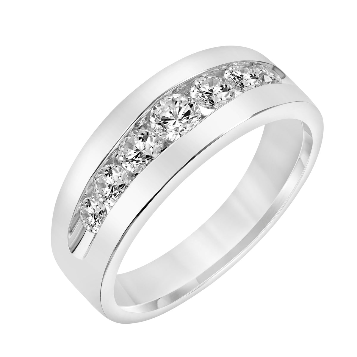 4.5mm Men's Graduated Channel Set Round Lab-Grown Diamond Band