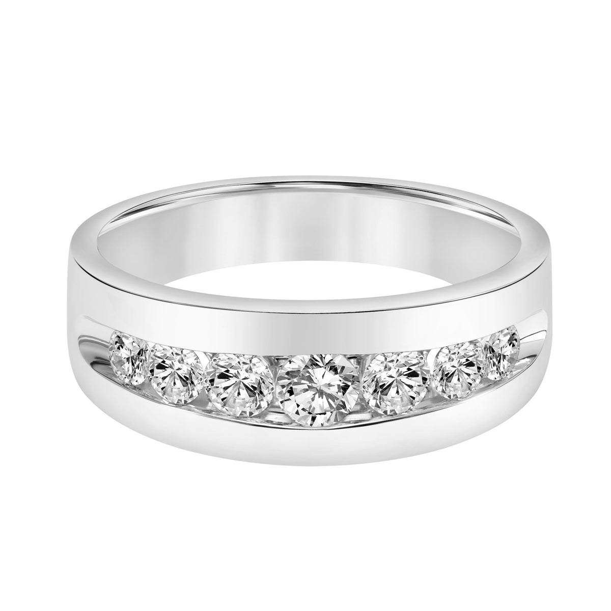 4.5mm Men's Graduated Channel Set Round Lab-Grown Diamond Band