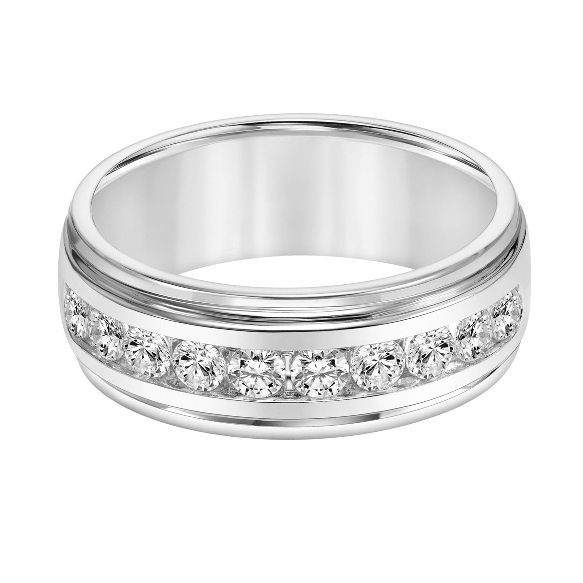 8mm Men's Channel Set Round Lab-Grown Diamond Band