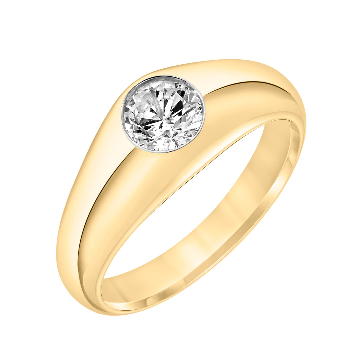 3.5mm Men's Modern Polished Band with Round Lab-Grown Diamond