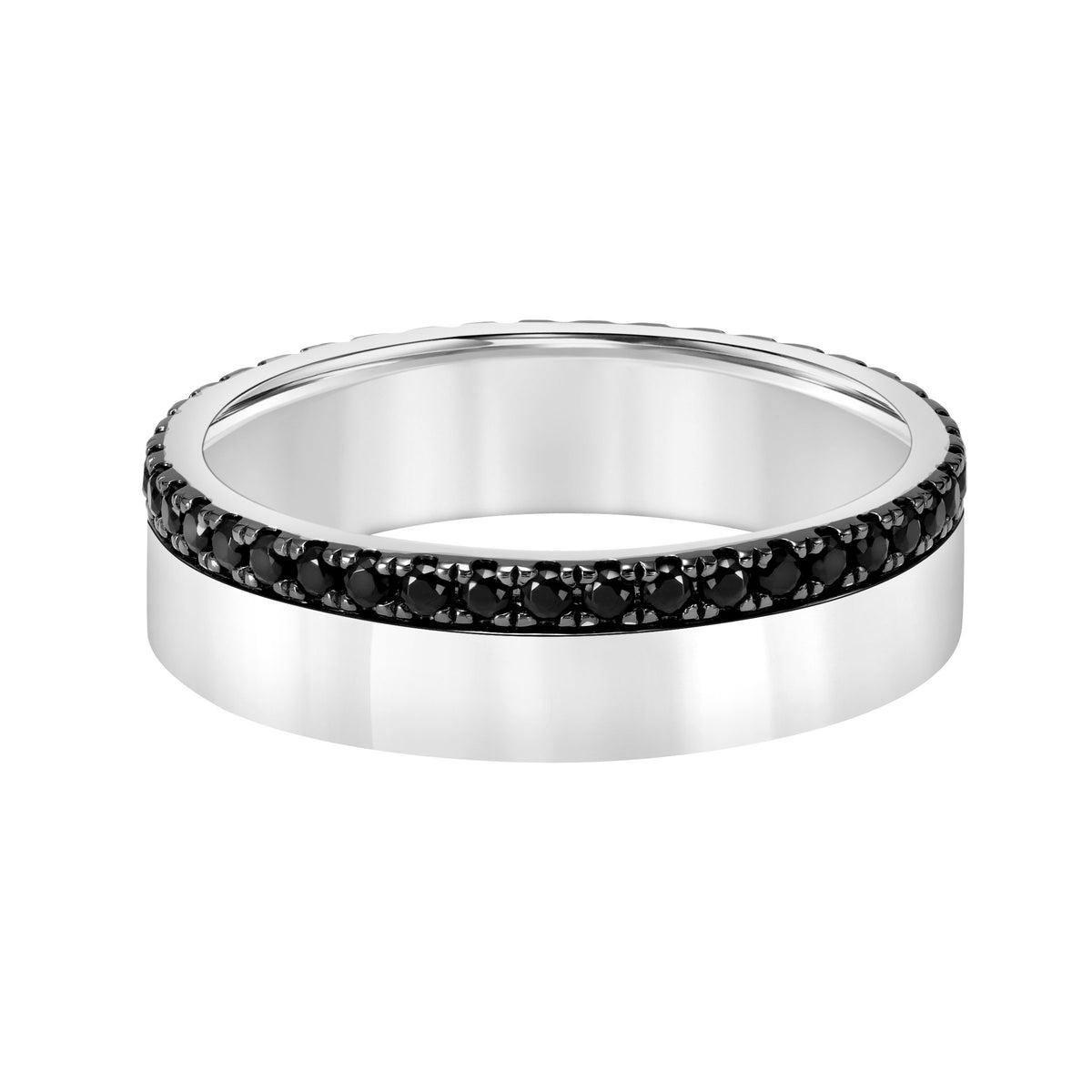 5mm Asymmetrical Black Diamond Eternity Band