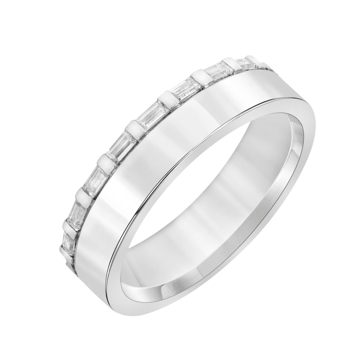 5mm Asymmetrical Baguette Diamond Eternity Band
