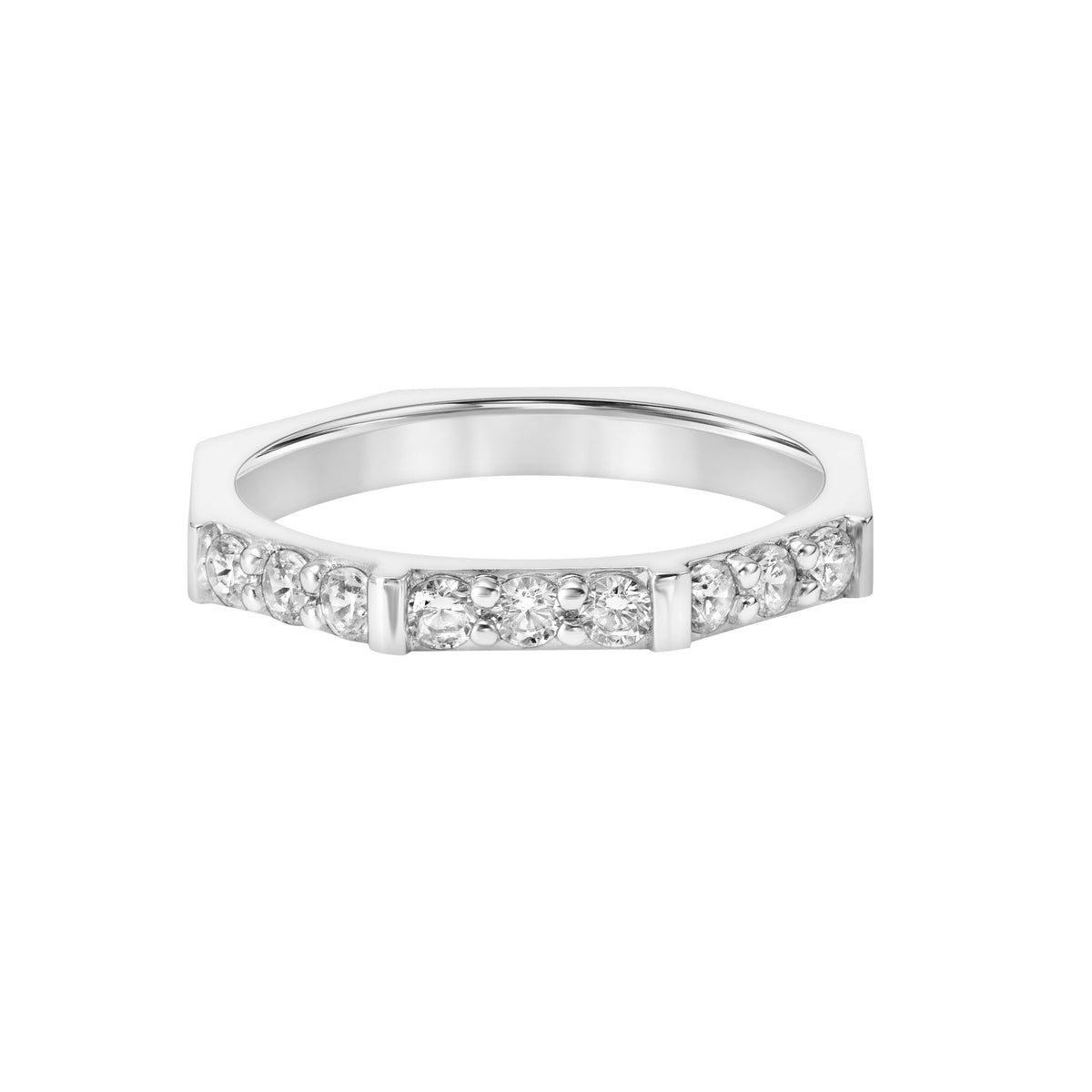 2.5mm Geometric Nine Diamond Band