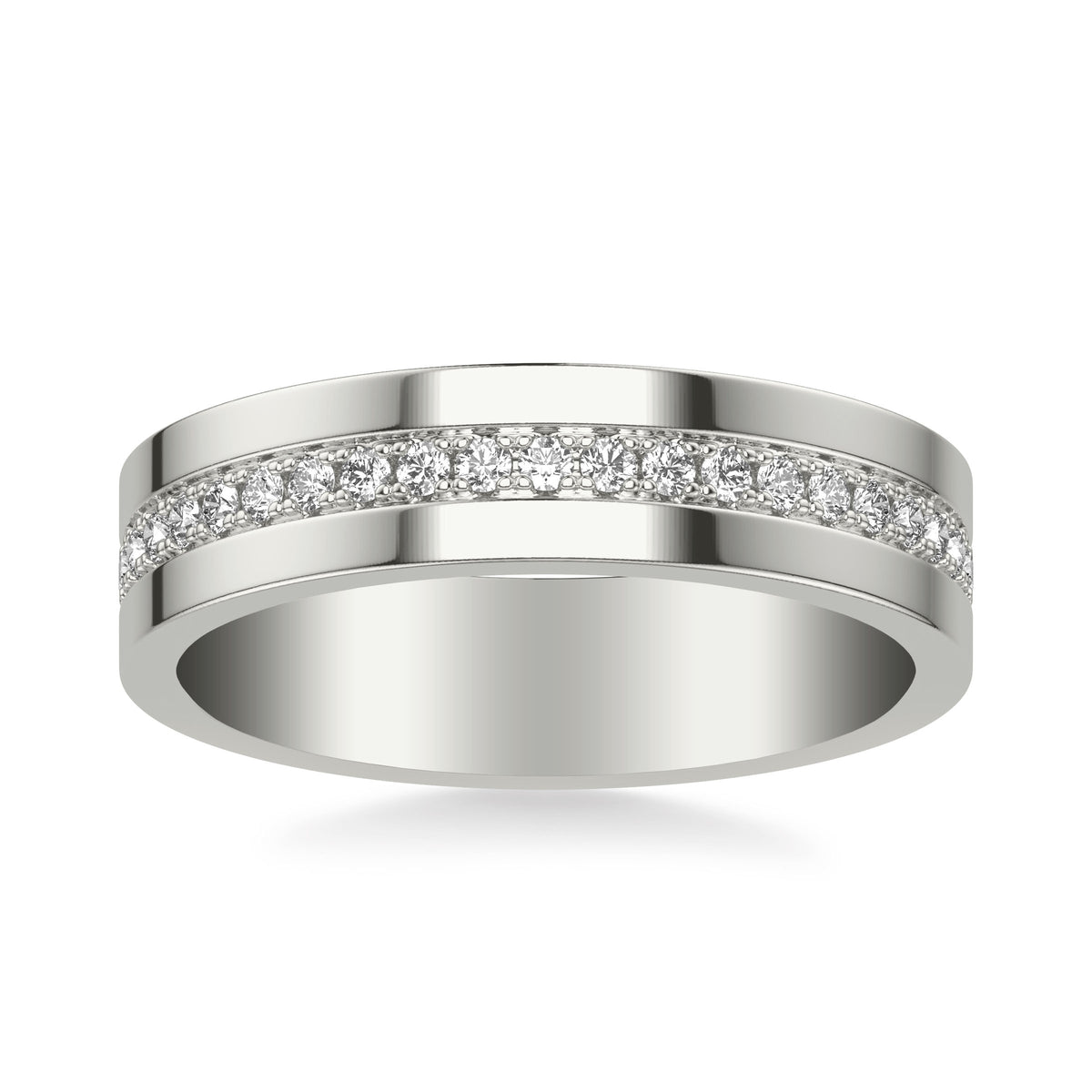 5mm Band with Center Row Diamonds