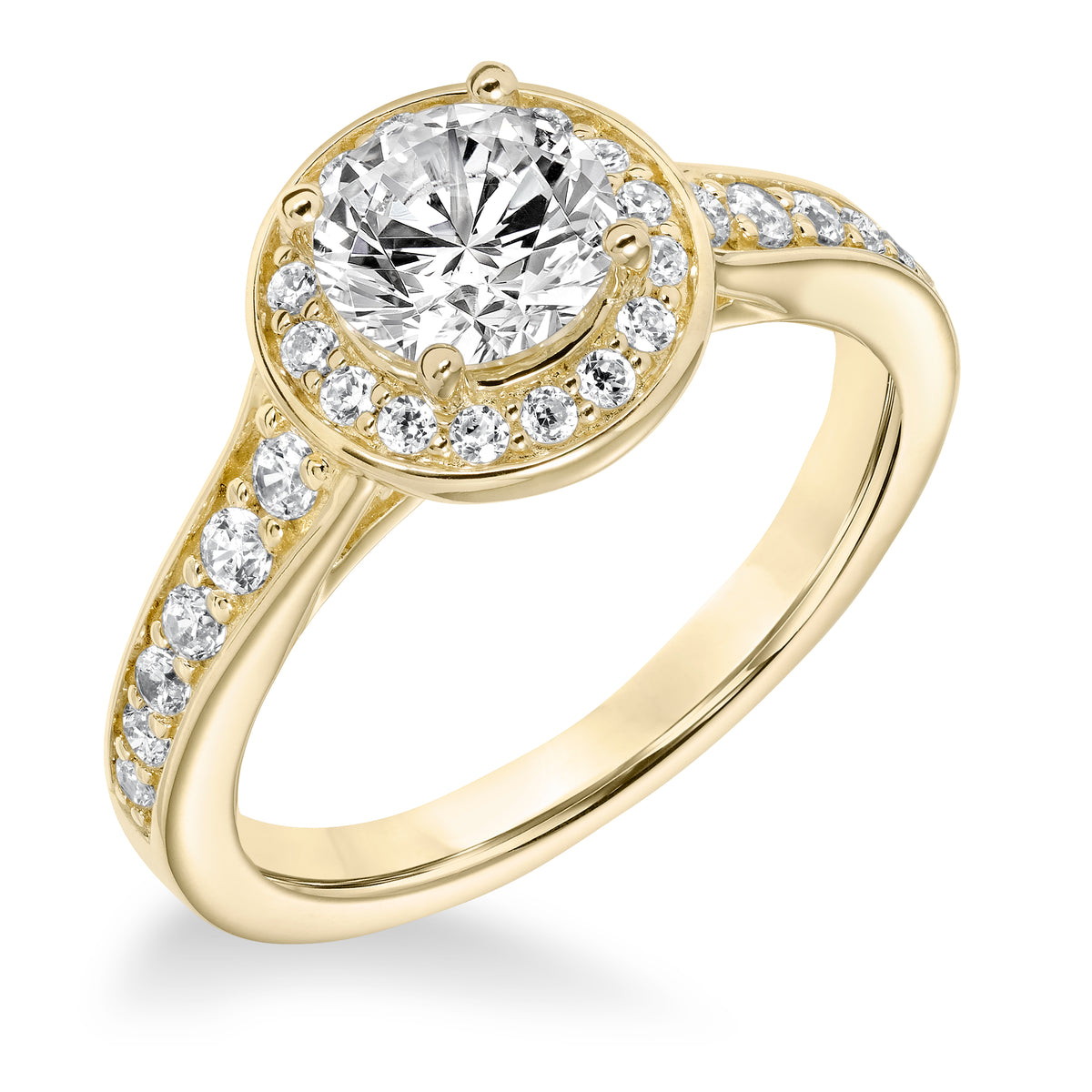 Classic Diamond Halo Engagement Ring