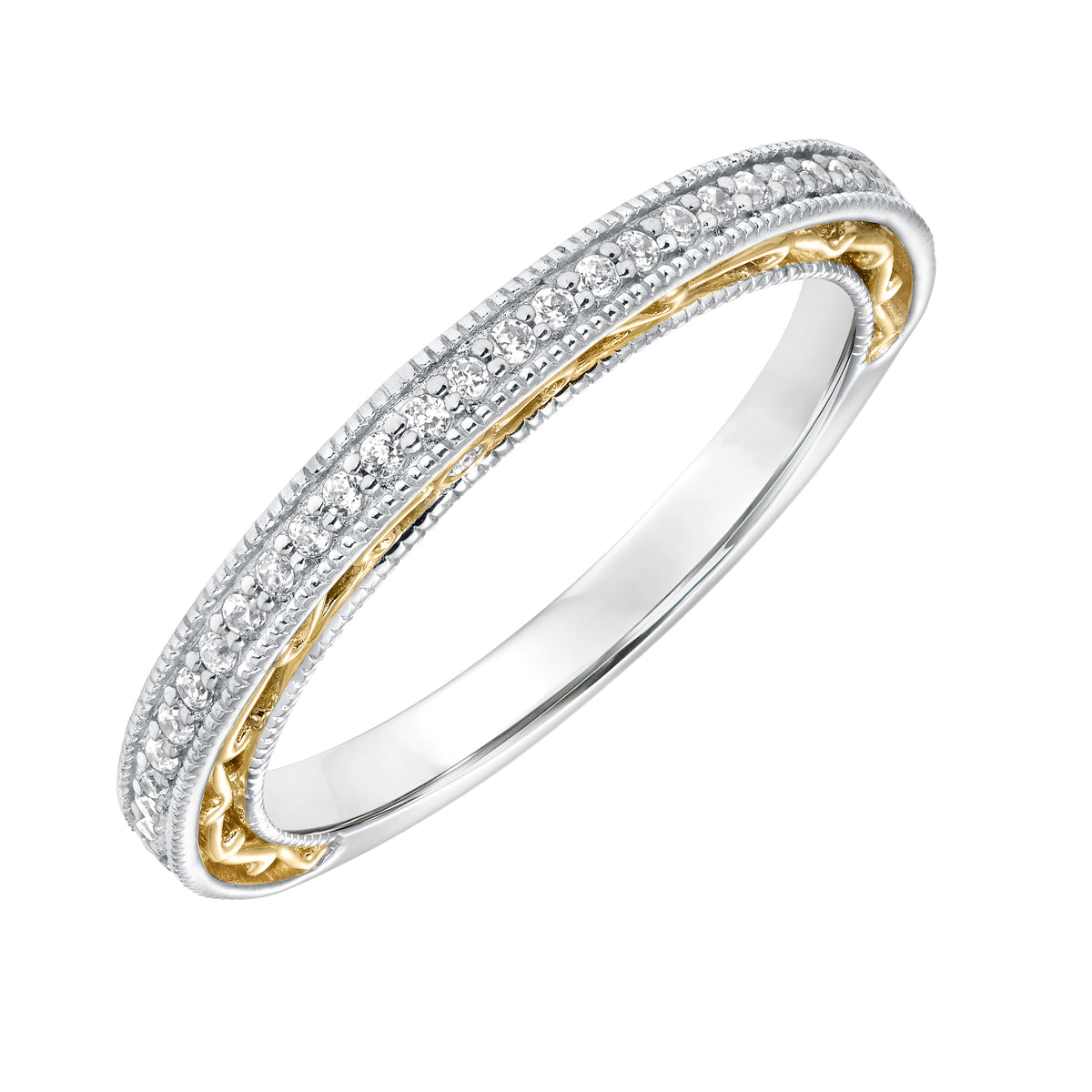 Diamond Filigree and Milgrain Wedding Band to Match 31-10013