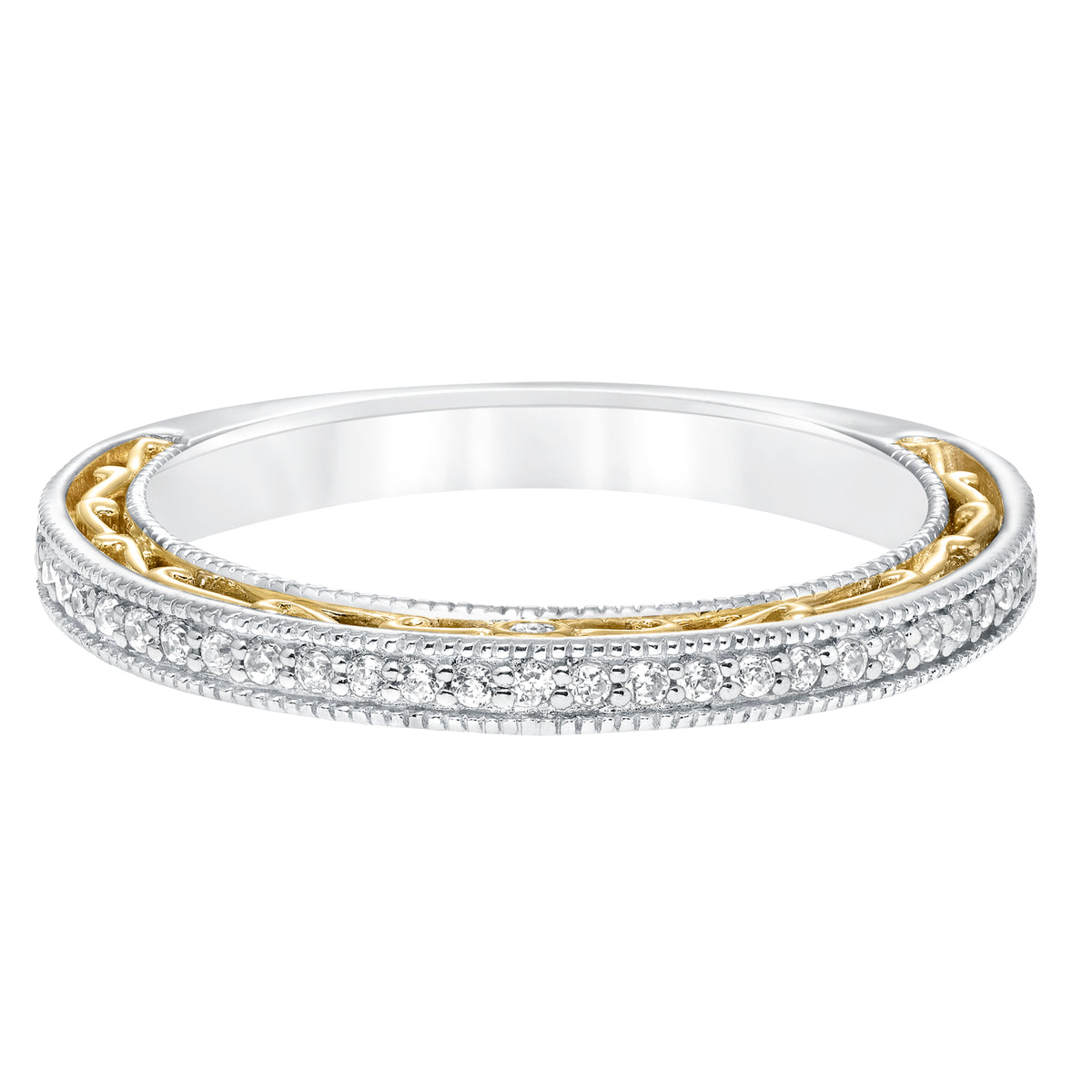 Diamond Filigree and Milgrain Wedding Band to Match 31-10013