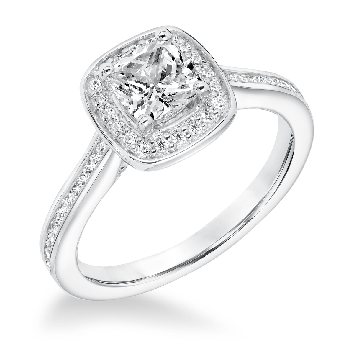 Classic Diamond Halo Engagement Ring