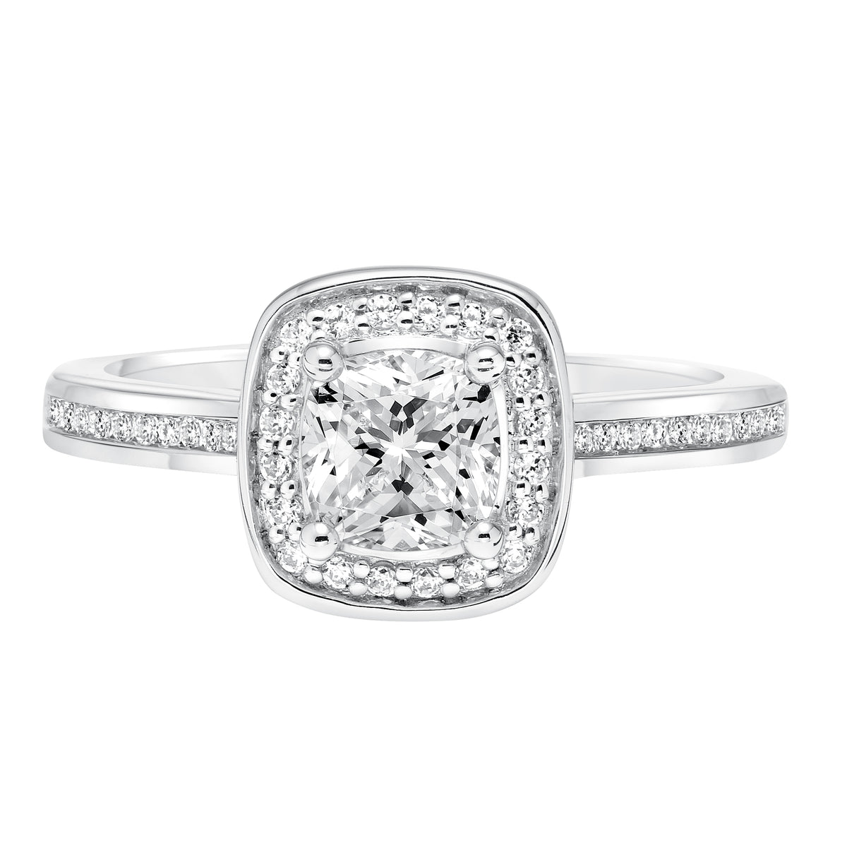 Classic Diamond Halo Engagement Ring