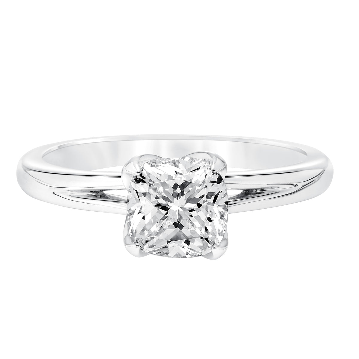 Classic Diamond Solitaire With Split Shank Engagement Ring