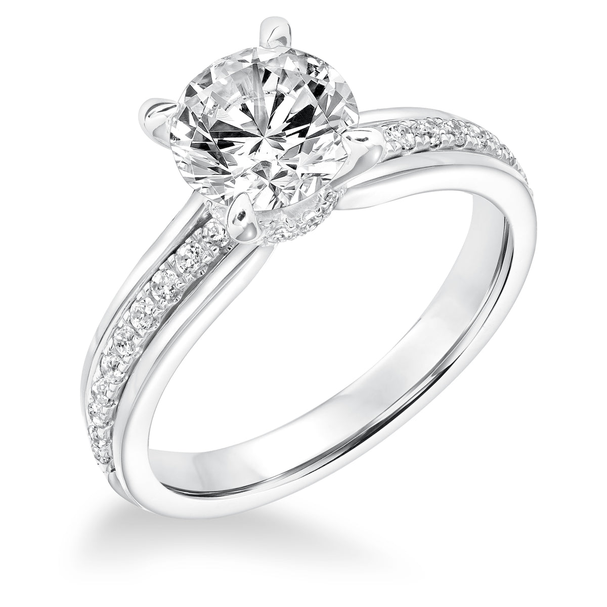 Contemporary Diamond Prong Set Engagement Ring