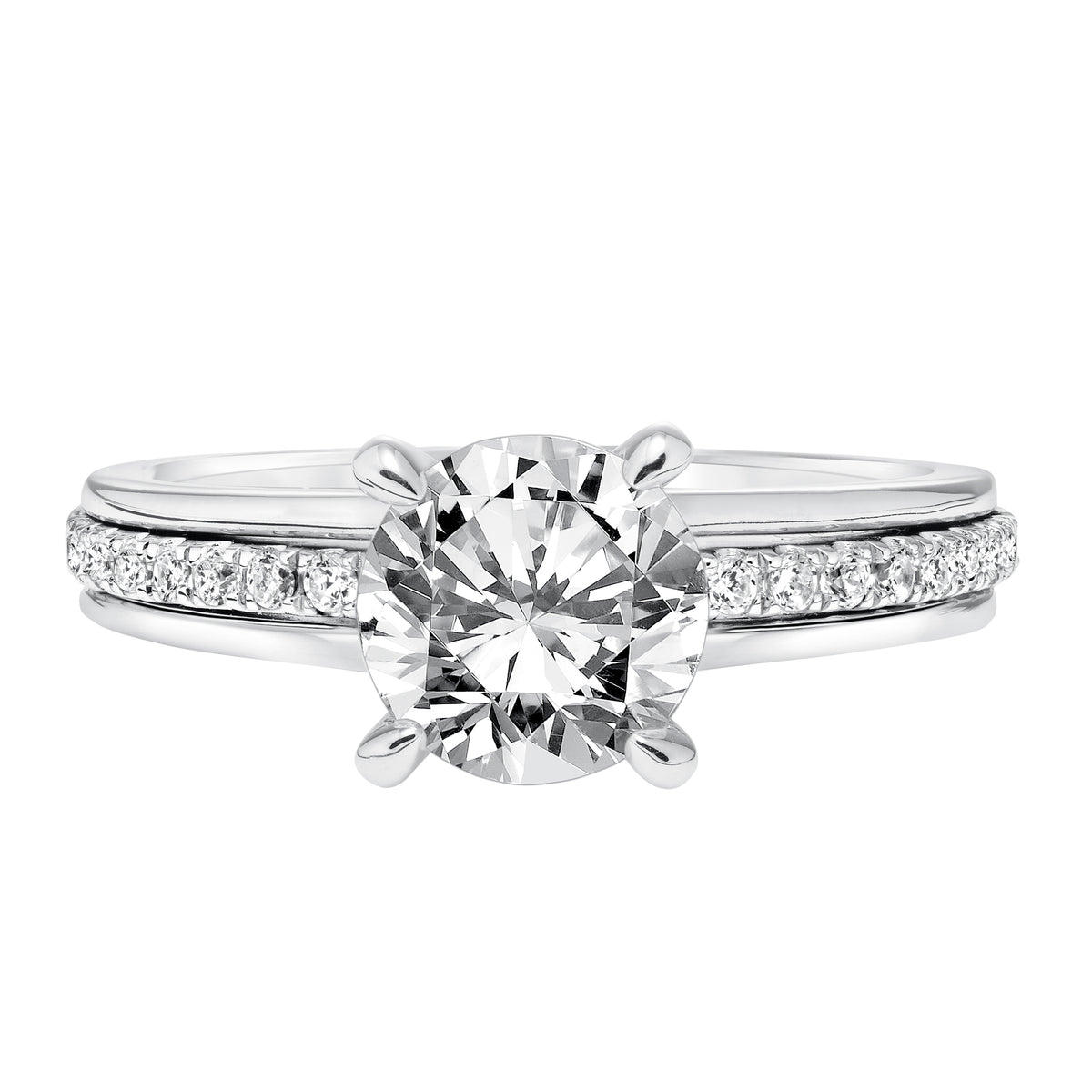 Contemporary Diamond Prong Set Engagement Ring