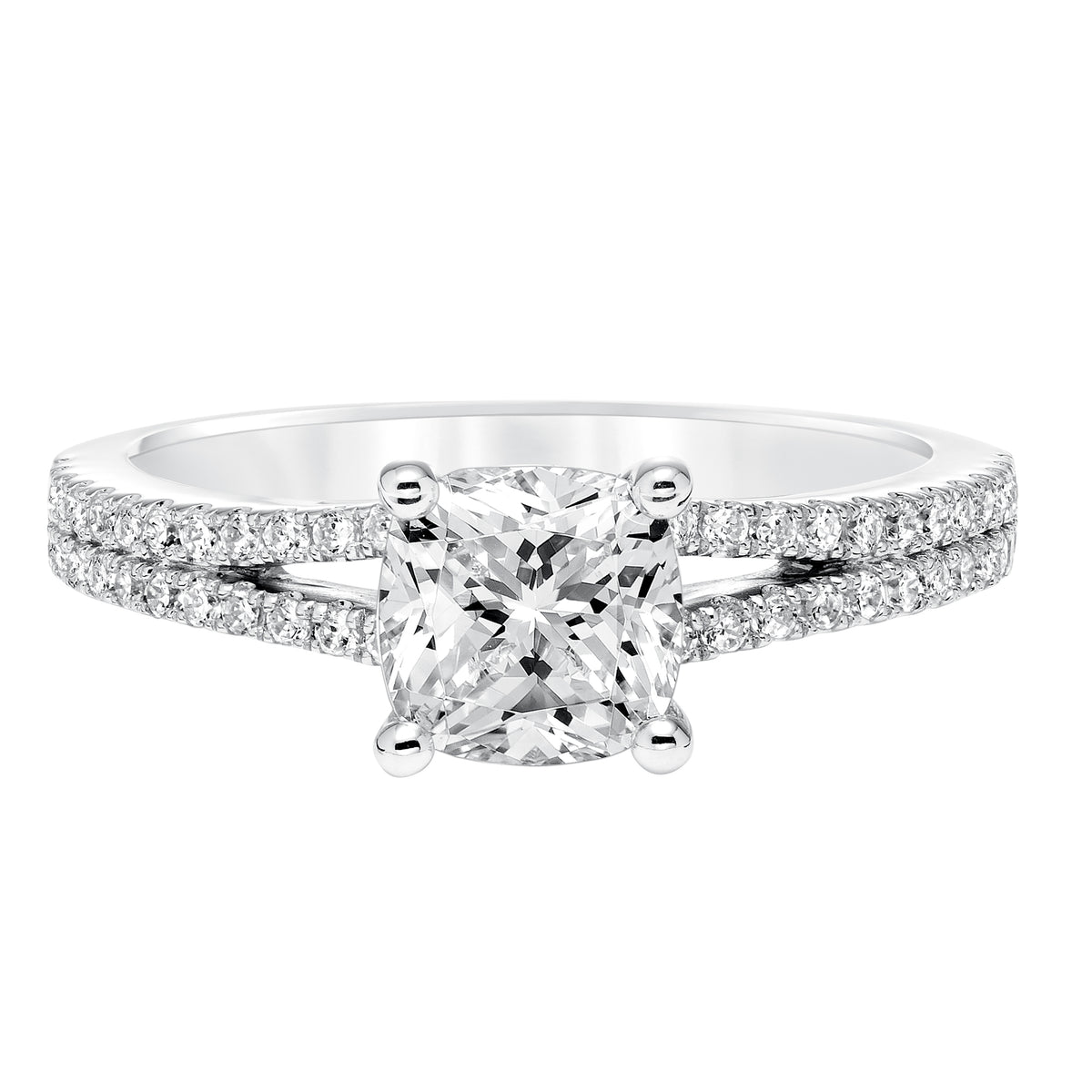 Classic Diamond Split Shank Engagement Ring