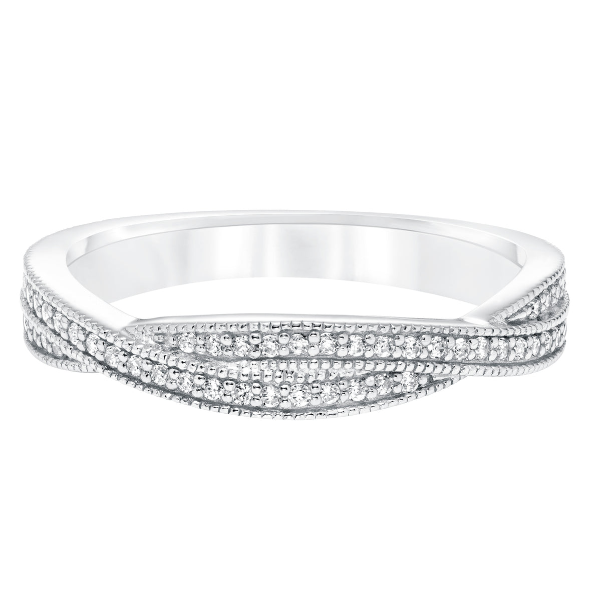 Twisted Diamond with Milgain Wedding Band to Match 31-11004ERW