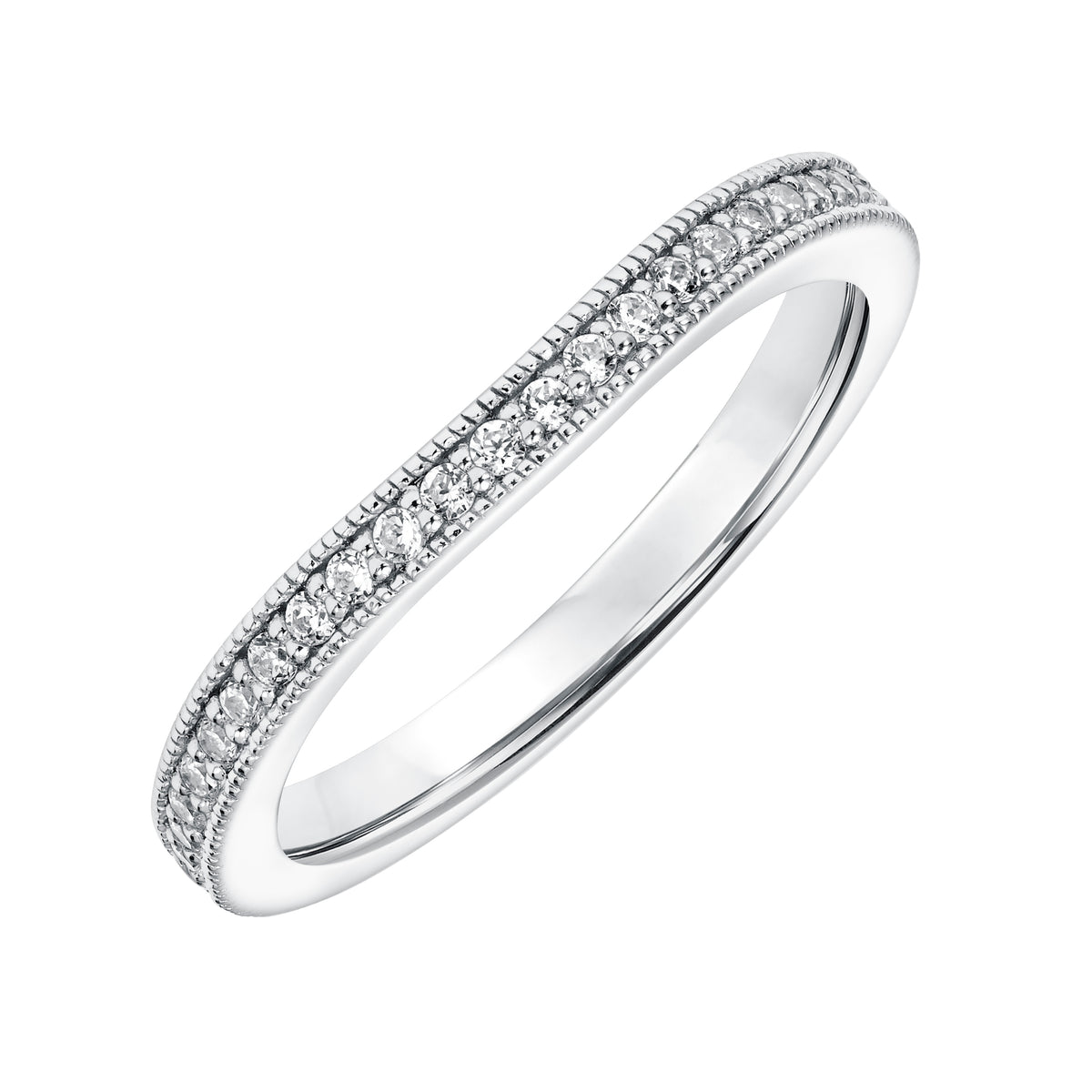 Diamond Prong Set with Milgrain Wedding Band to Match 31-11011ERW
