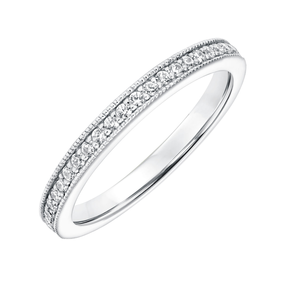 Diamond Prong Set with Milgrain Wedding Band to Match 31-11012ERW