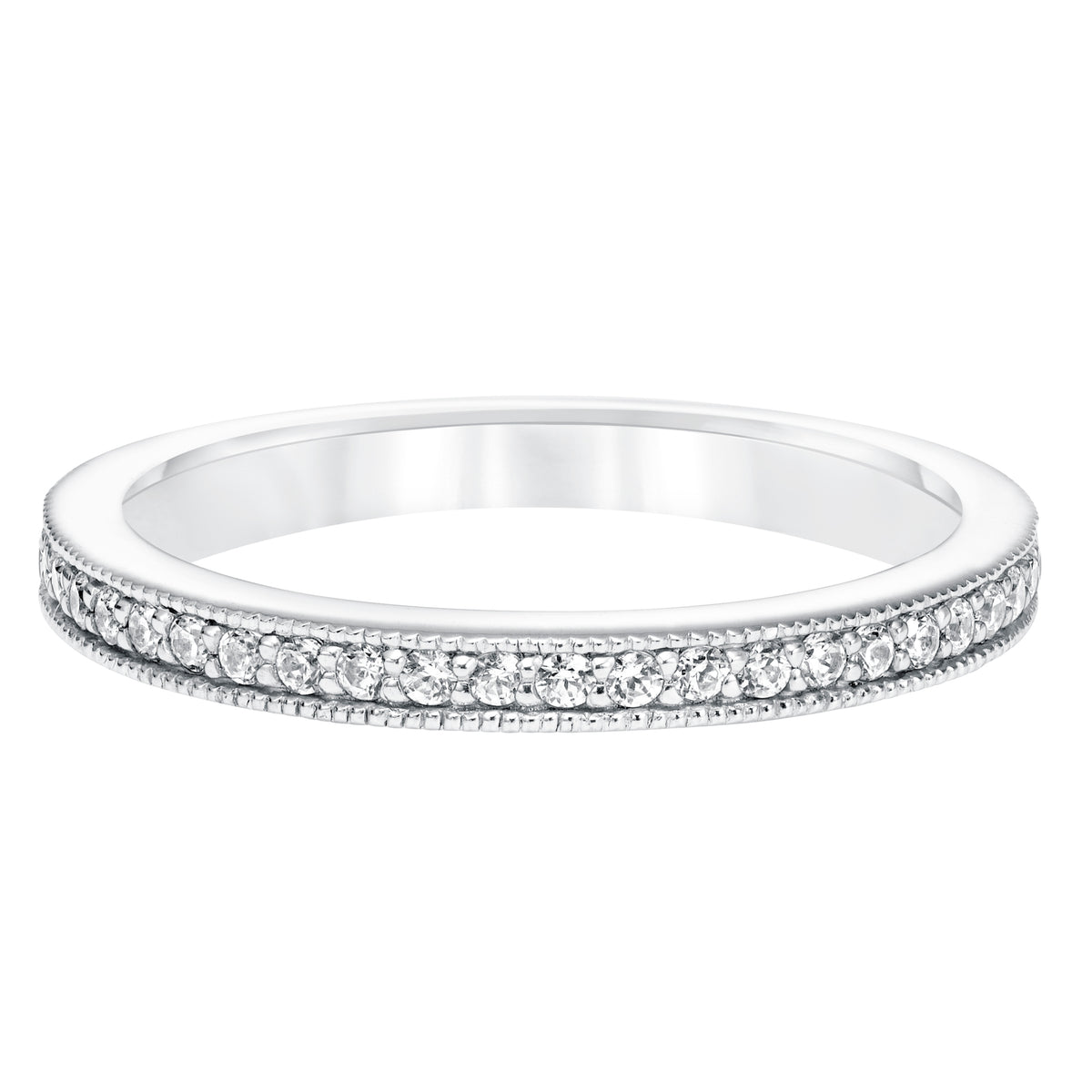 Diamond Prong Set with Milgrain Wedding Band to Match 31-11012ERW