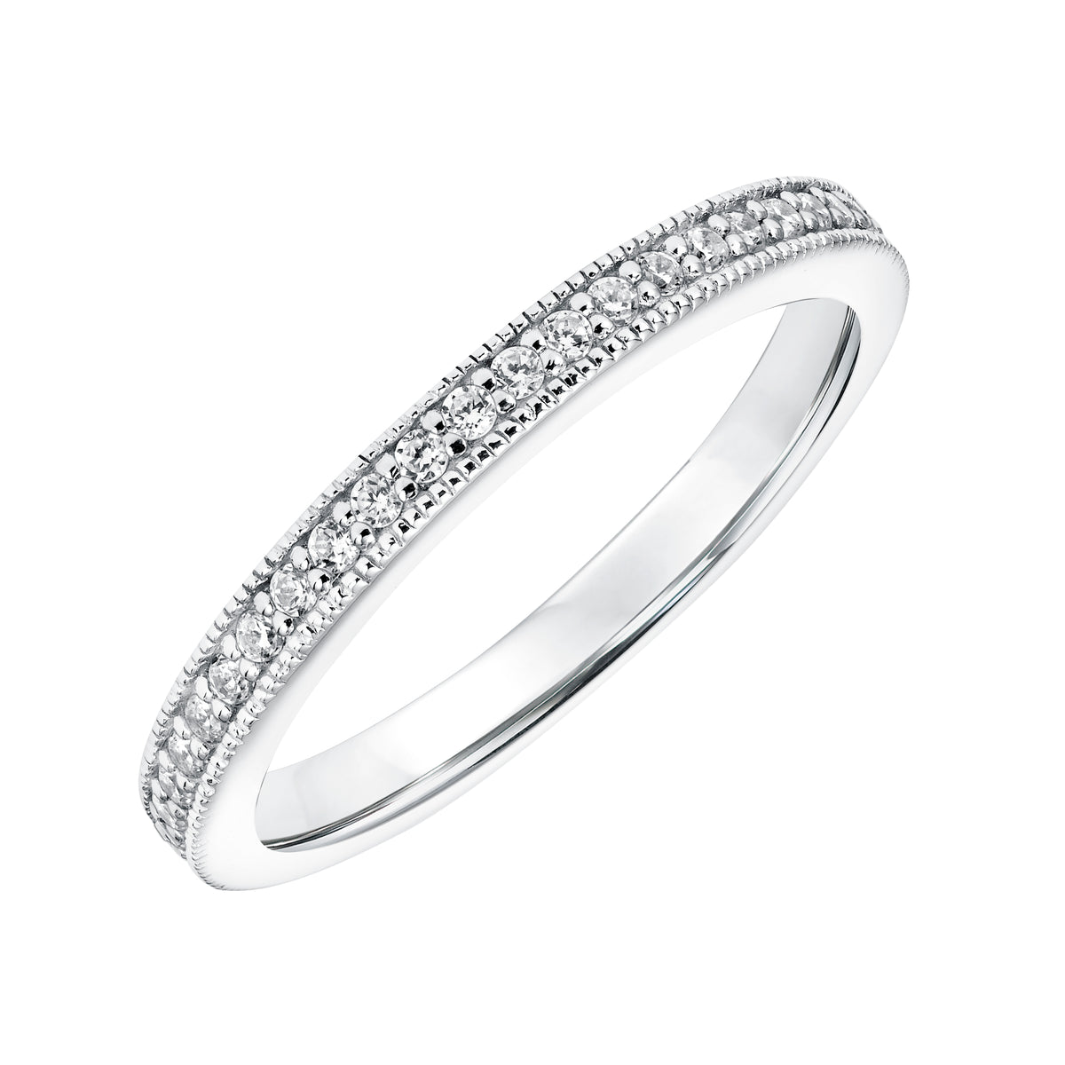 Diamond Prong Set with Milgrain Wedding Band to Match 31-11013ERW