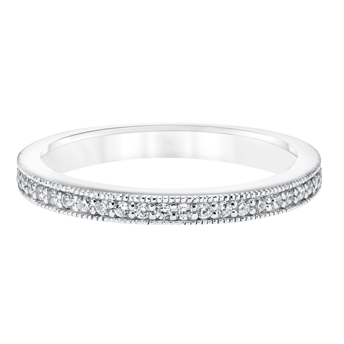 Diamond Prong Set with Milgrain Wedding Band to Match 31-11013ERW