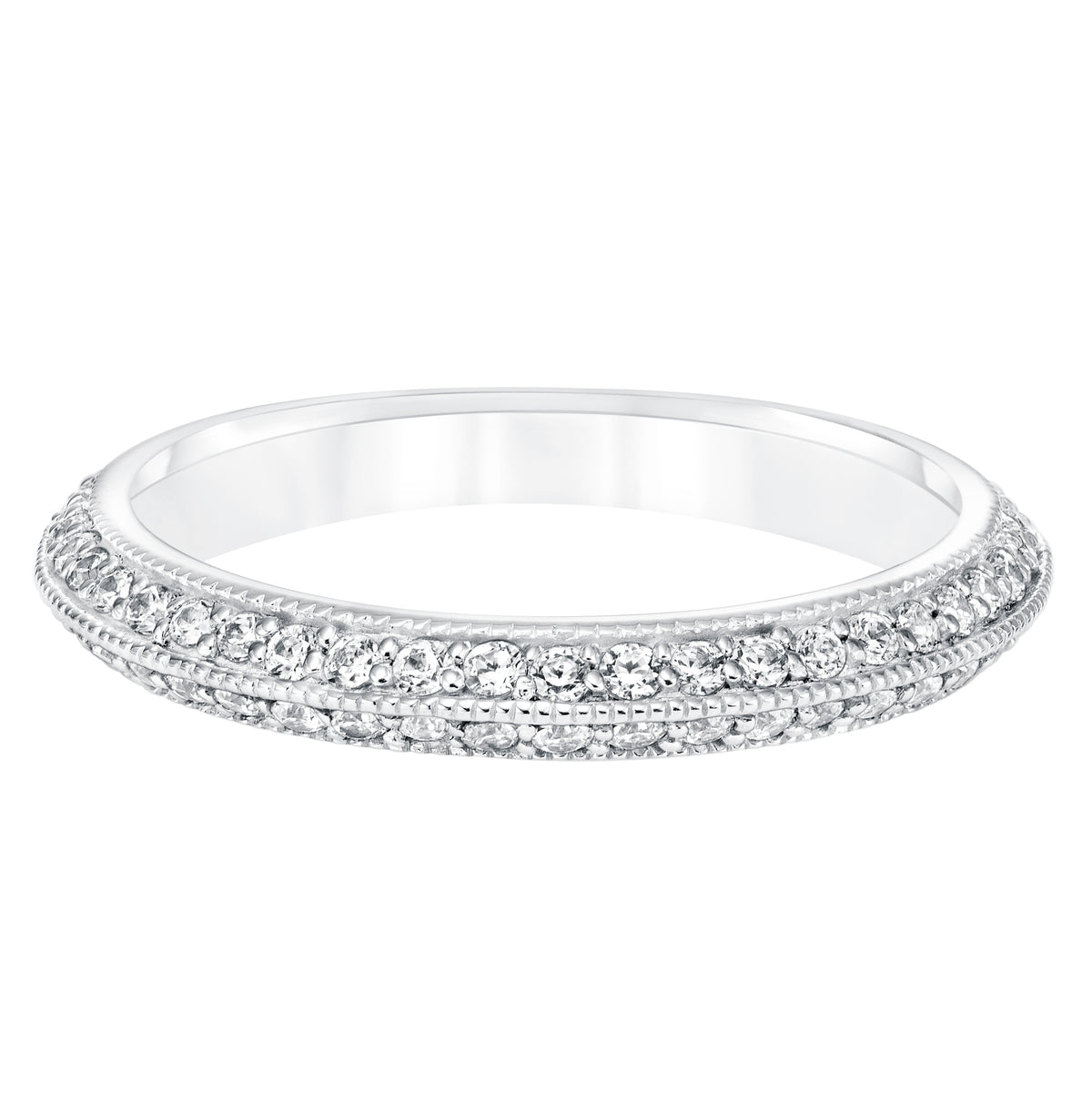 Diamond Knife Edge with Milgrain Wedding Band to Match 31-11014ERW