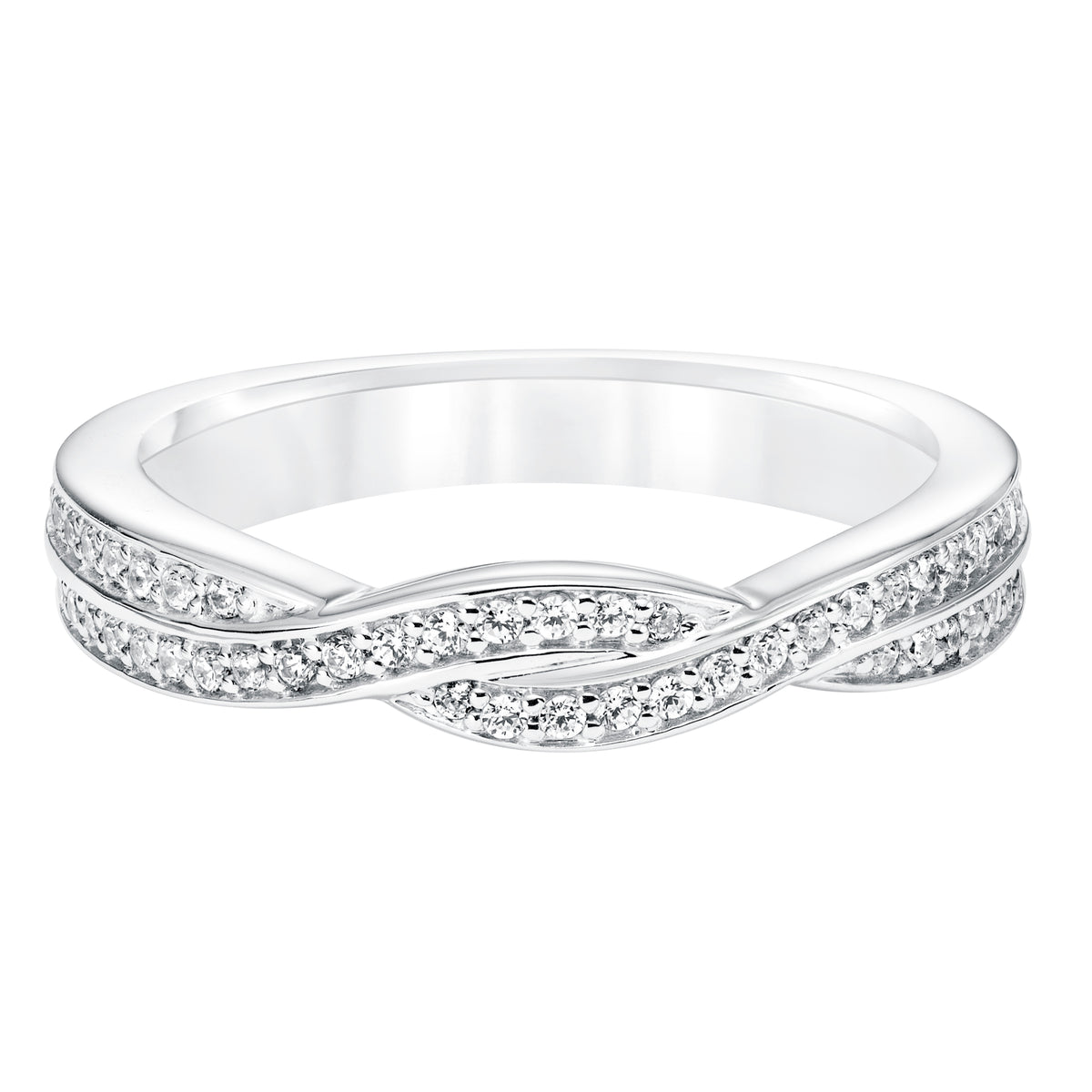 Diamond Prong Set  Twisted  Wedding Band to Match 31-11021ECW