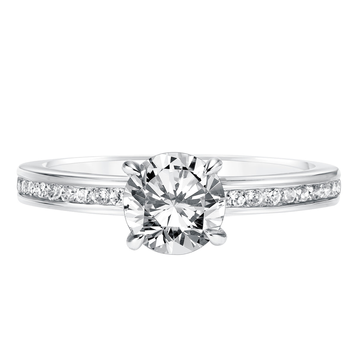 Diamond Engagement Ring with Channel Set Diamond Shank