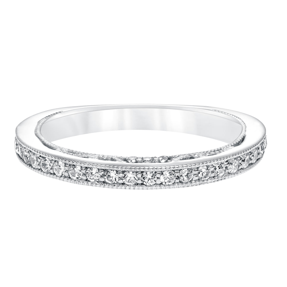 Diamond Engraved and Milgrain Wedding Band to Match 31-11040ERW