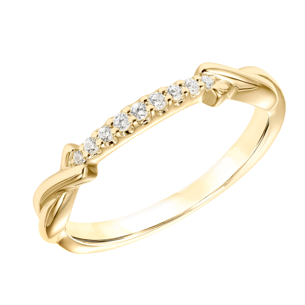 Twisted Polished Wedding Band with Diamond Accent to Match 31-11041