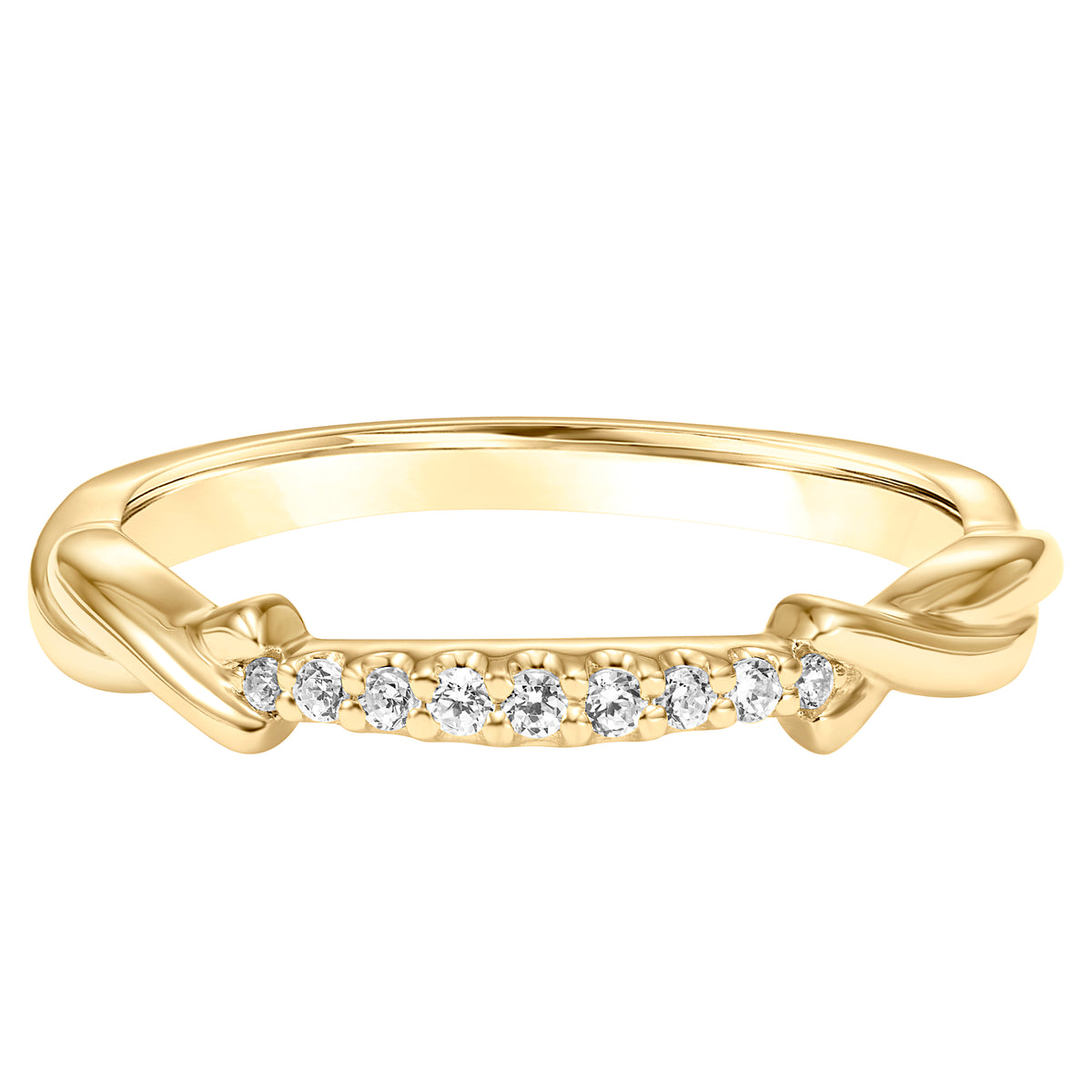 Twisted Polished Wedding Band with Diamond Accent to Match 31-11041