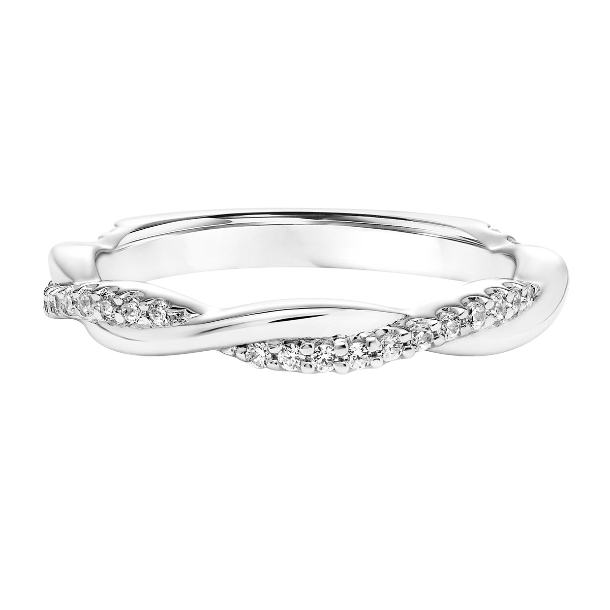 Twisted Polished and Diamond Wedding Band to Match 31-11047