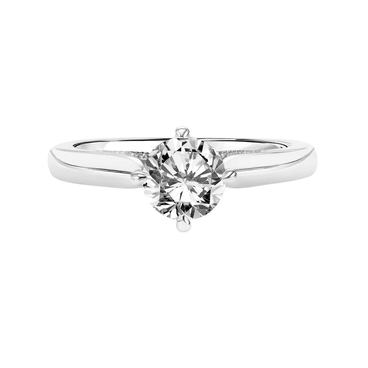 Vintage Diamond Solitaire Engagement Ring with Polished Shank, Filigree and  Milgrain Detail