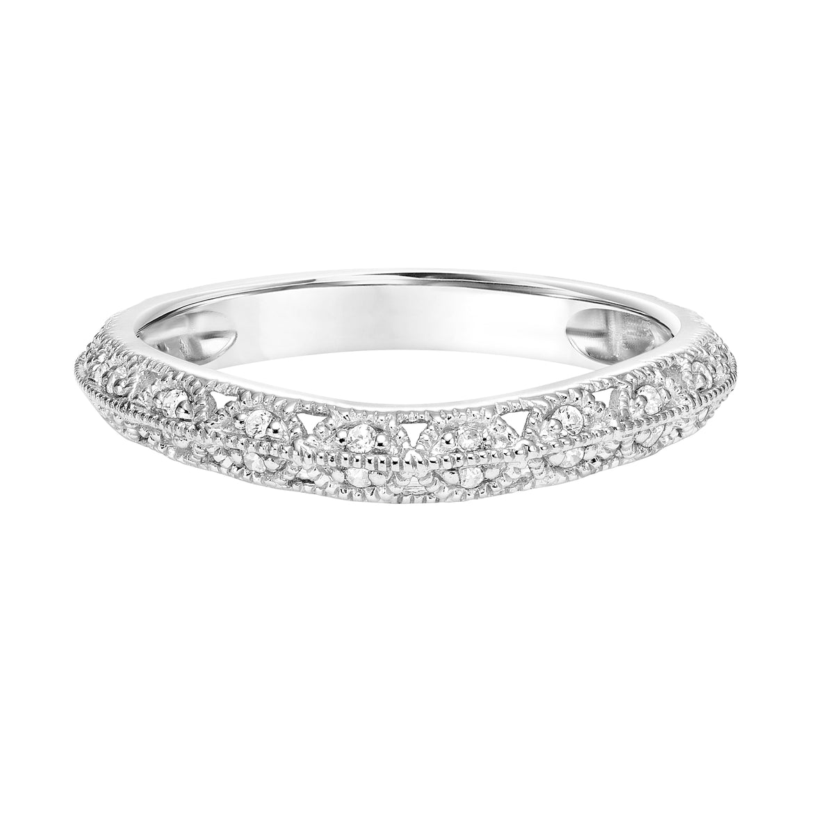 Diamond Wedding Band with Filigree and Milgrain  to Match 31-11057