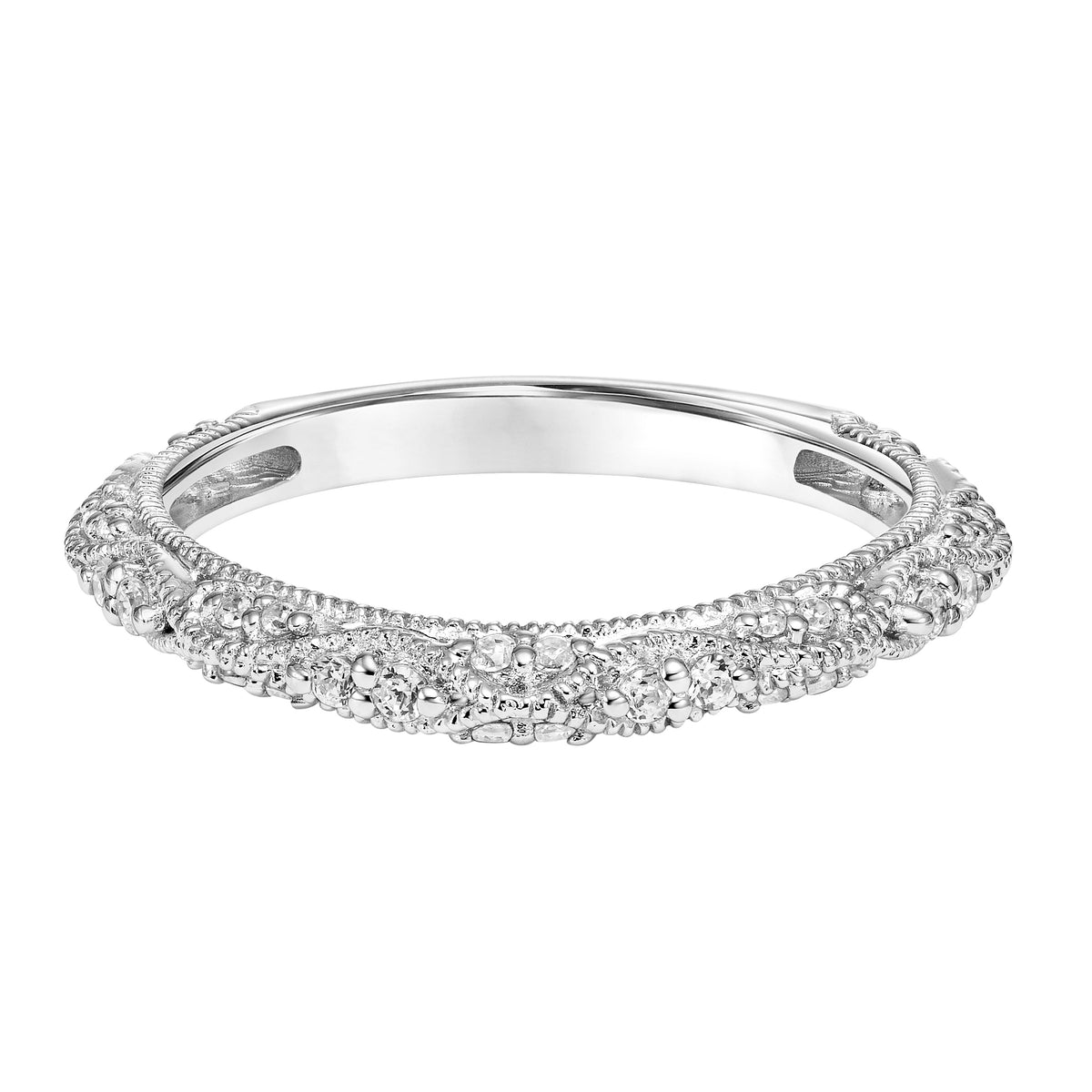 Diamond Wedding Band with Milgrain Details to Match 31-11058