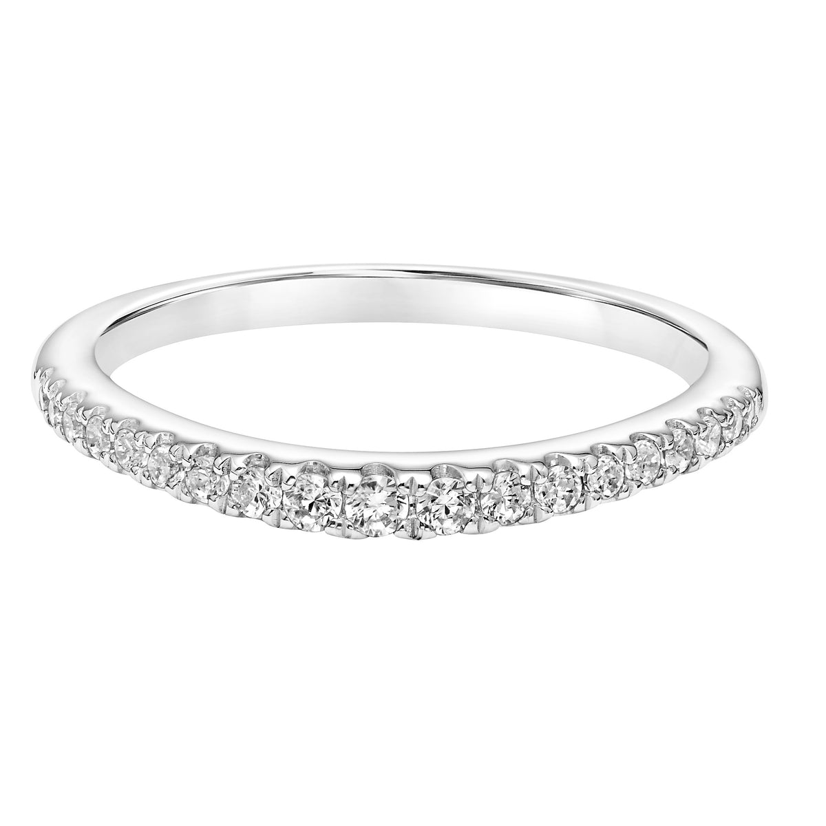 Classic Curved Graduated Diamond Wedding Band