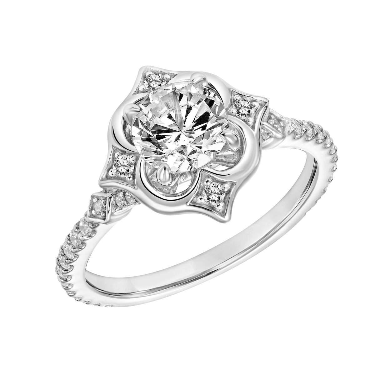 Contemporary Halo Engagement Ring