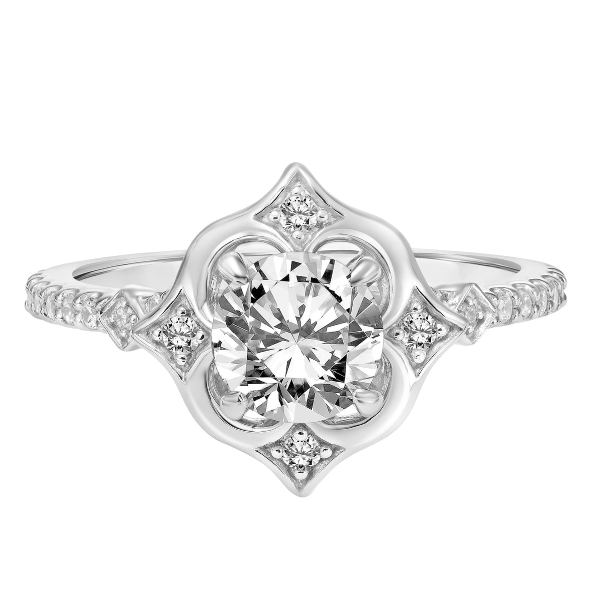 Contemporary Halo Engagement Ring