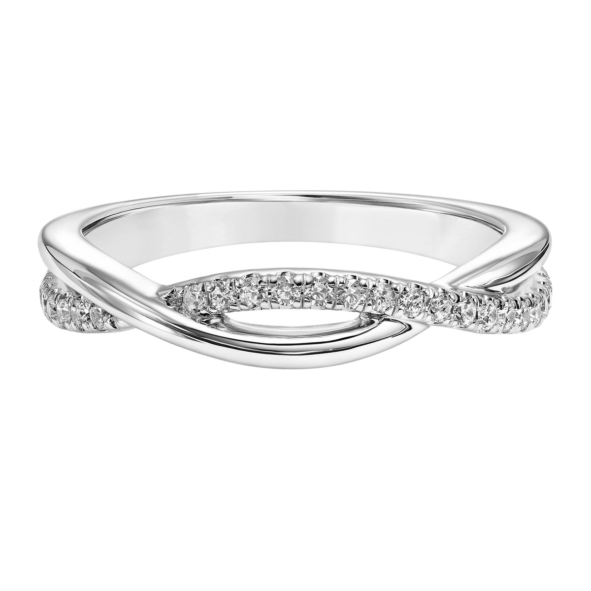 Half Diamond Half Polished Diamond Wedding Band to Match 31-11146
