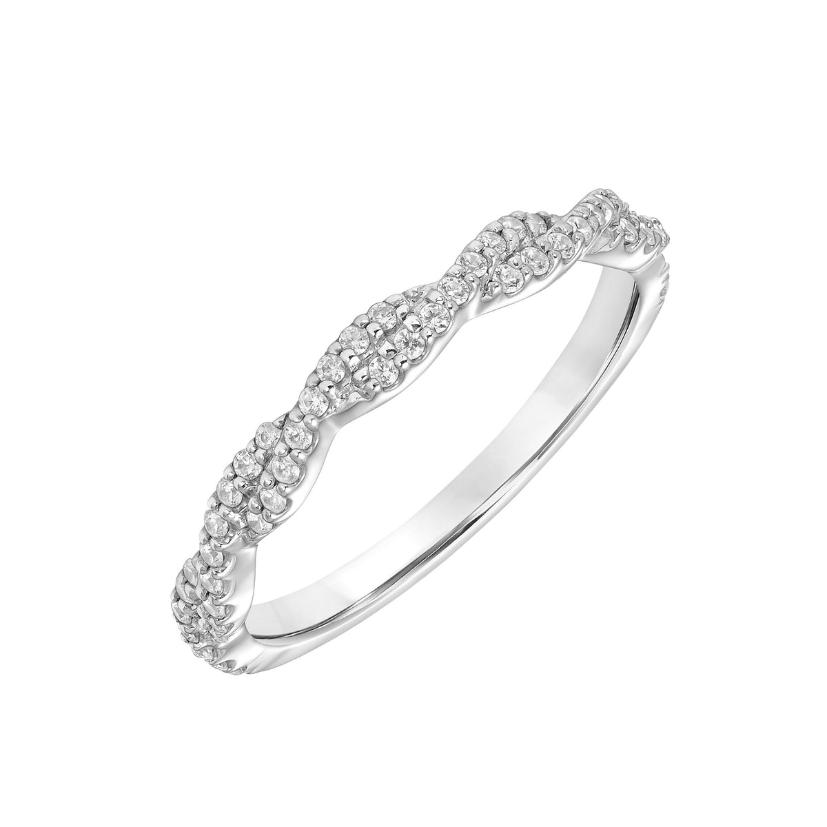 Diamond Twist Wedding Band