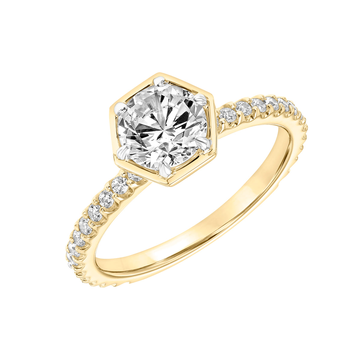 Contemporary Bezel Diamond Engagement Ring
