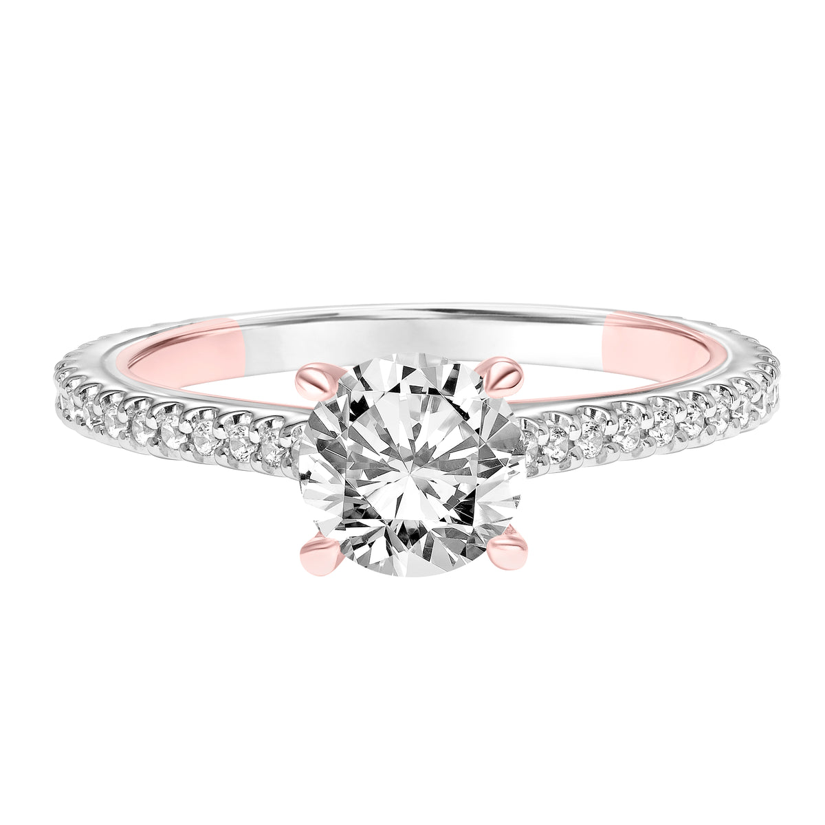 Contemporary Side Stone Diamond Engagement Ring