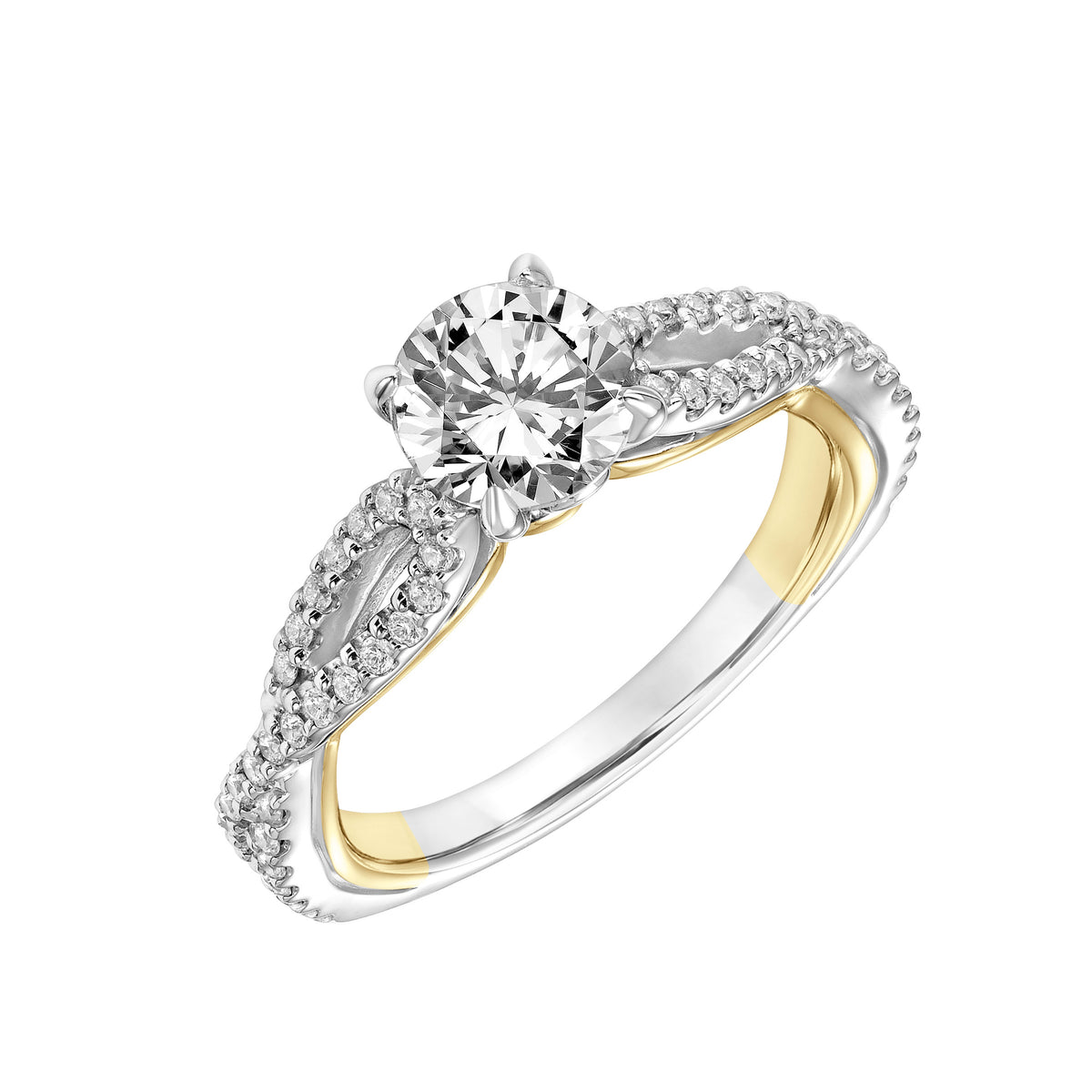 Contemporary Side Stone Diamond Engagement Ring