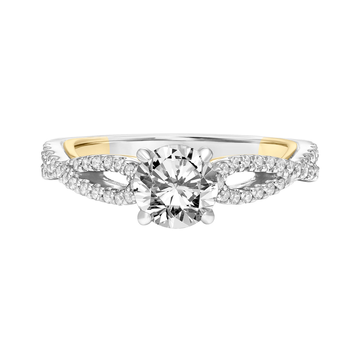 Contemporary Side Stone Diamond Engagement Ring