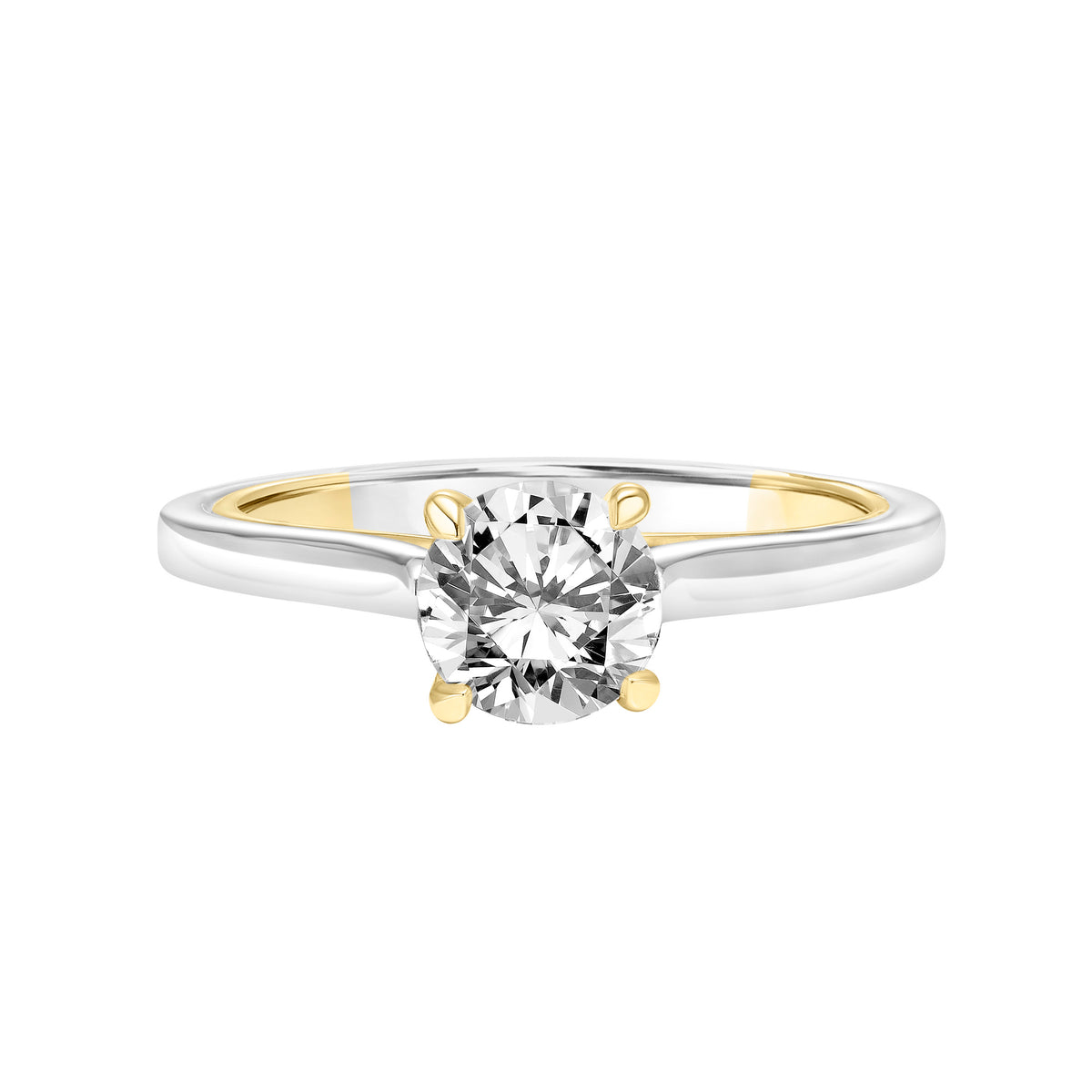 Contemporary Diamond Solitaire Diamond Engagement Ring